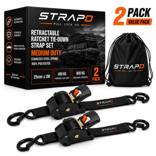 STRAPD Auto Retractable Ratchet Straps
