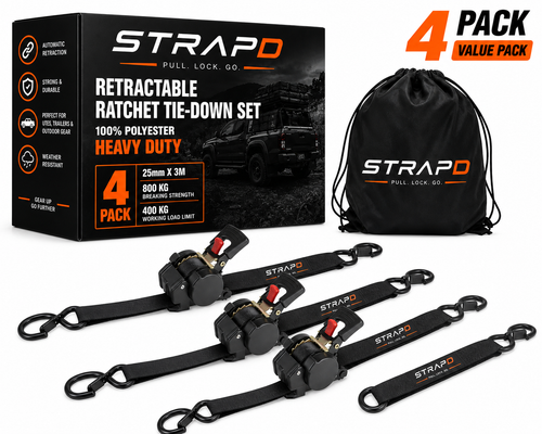 STRAPD Slow-Retracting Ratchet Straps