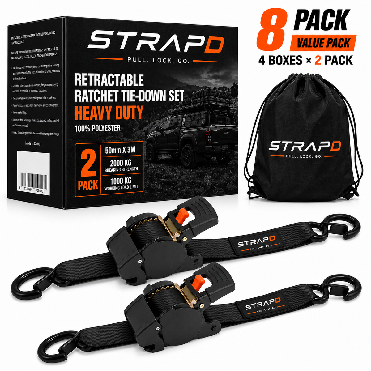 STRAPD Slow-Retracting Ratchet Straps