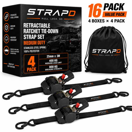 STRAPD Slow-Retracting Ratchet Straps