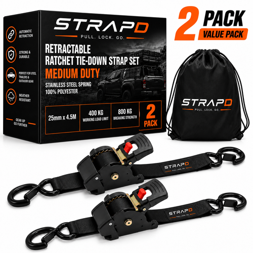 STRAPD Auto Retractable Ratchet Straps