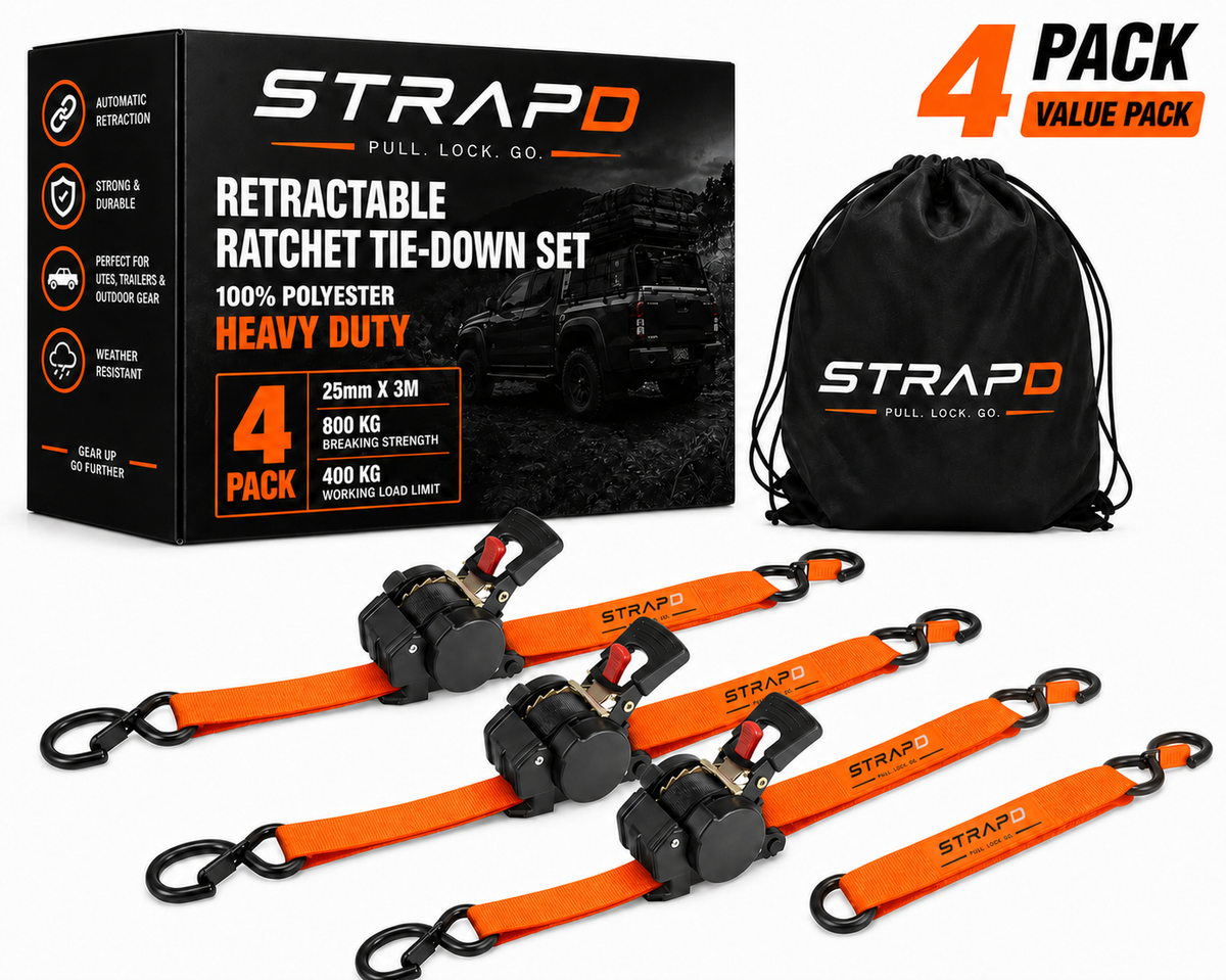 STRAPD Slow-Retracting Ratchet Straps